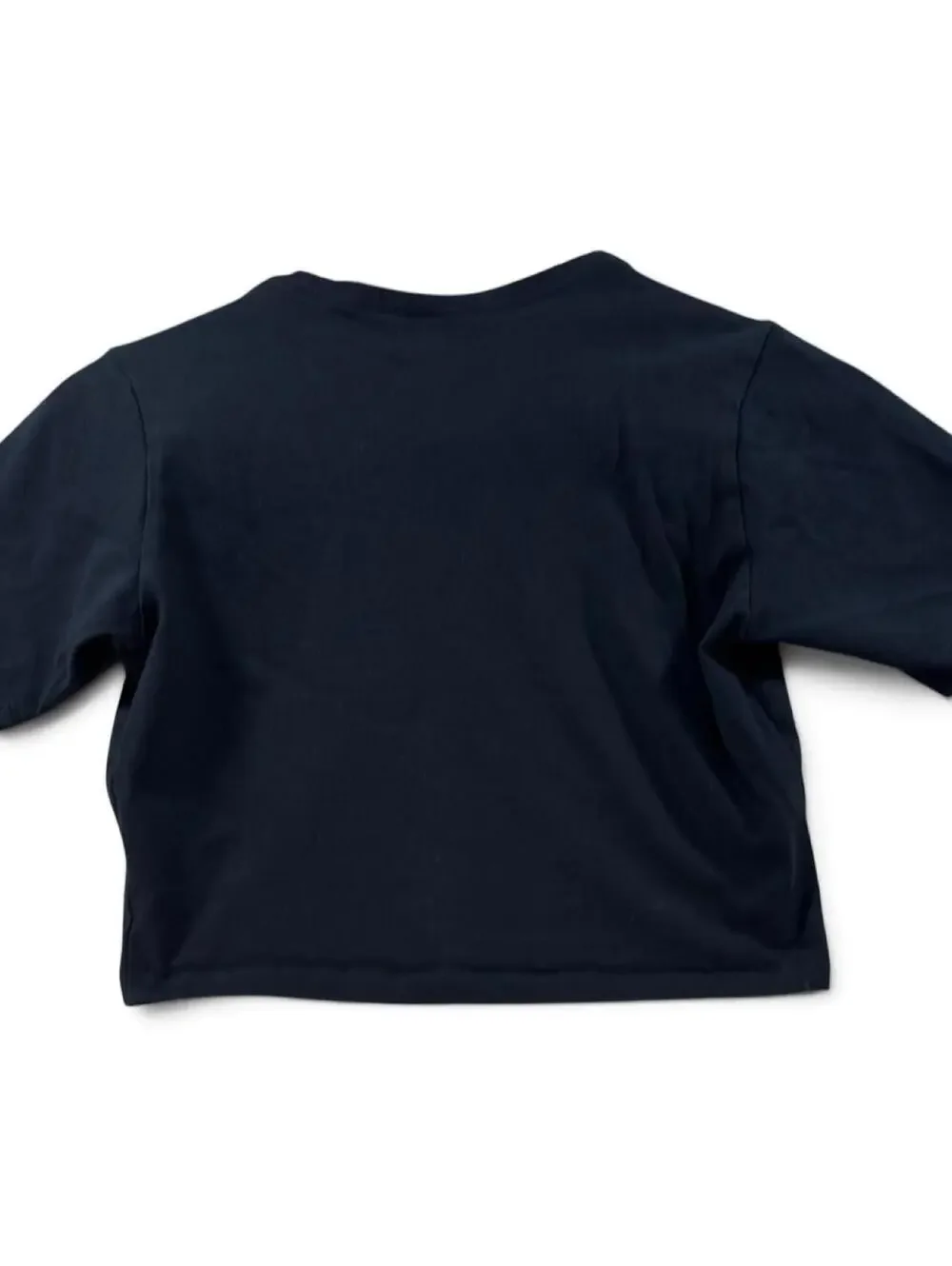 Nike Black Cropped Swoosh Tee – Size Small